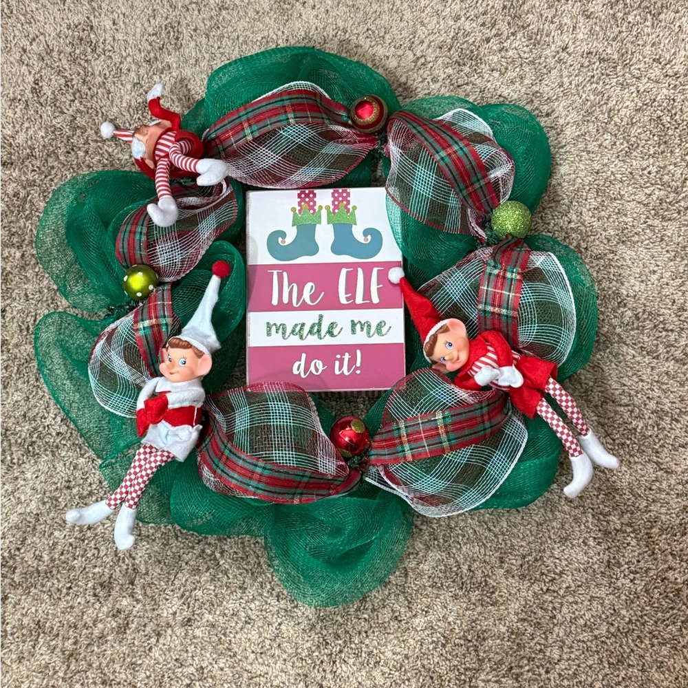 Festive Elf Christmas Wreath